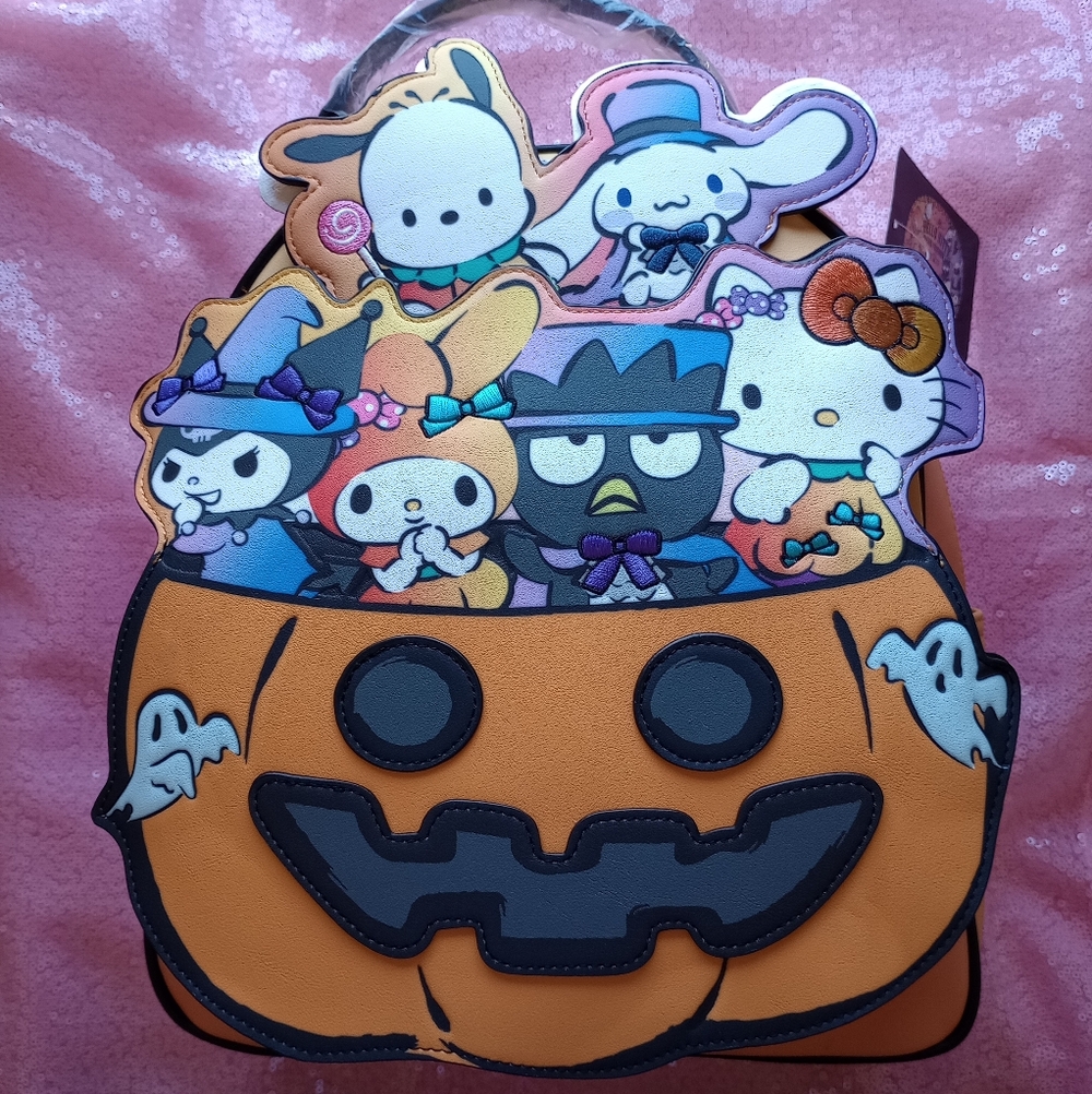 Hello Kitty Halloween Pumpkin Bag with Characters